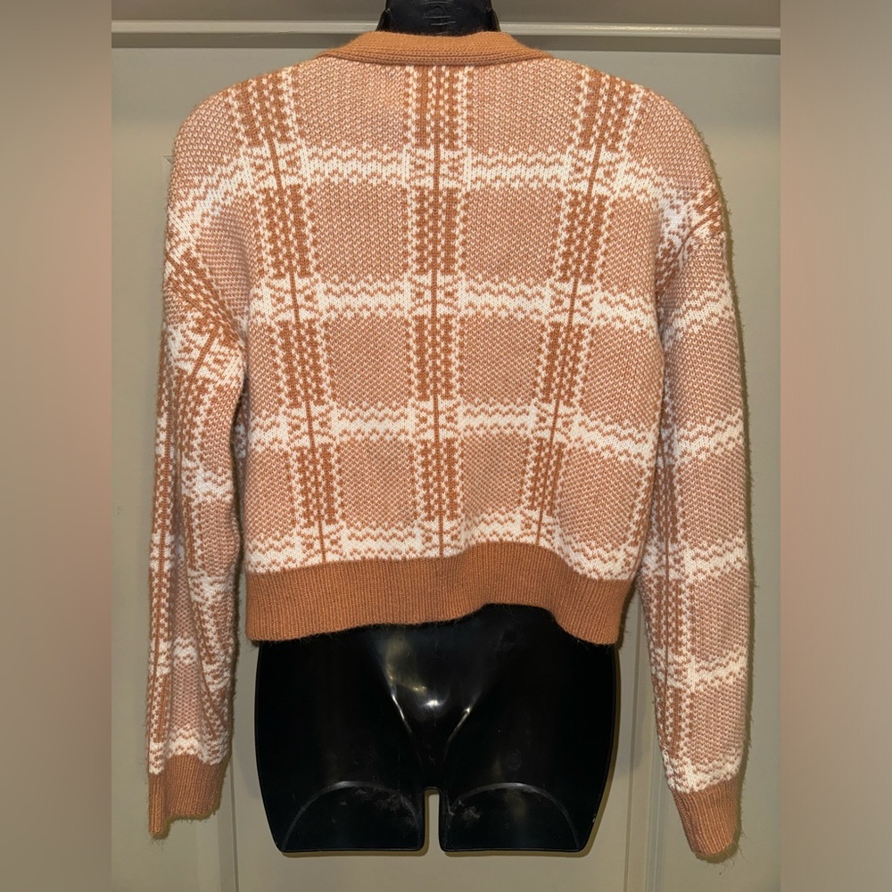 Princess Polly Pink Check Cropped Cardigan size M/L - Picture 7 of 13